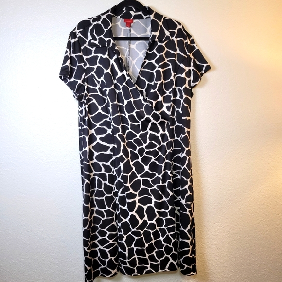 Merona Cow Print Faux Wrap Dress - Picture 1 of 8